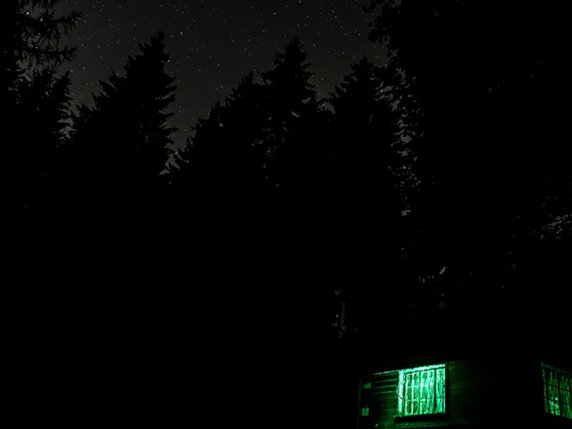 Les metteurs en scène Massimo Furlan et Claire de Ribaupierre proposent "Dans la forêt", une insolite randonnée artistique qui se déroule de nuit dans les bois du Jorat. © Pierre Nidegger
