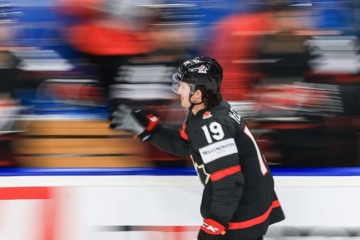 Jared McCann a inscrit le premier des six buts canadiens jeudi © KEYSTONE/EPA/MARTIN DIVISEK