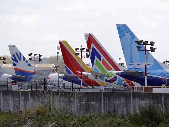 Boeing avait suspendu la production du 737 MAX en janvier (archives). © KEYSTONE/AP/ELAINE THOMPSON