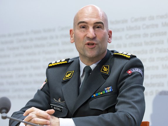 Le chef de l'armée Thomas Süssli s'attend à une hausse des effectifs pour l'école de recrues en 2021 (archives). © KEYSTONE/PETER KLAUNZER