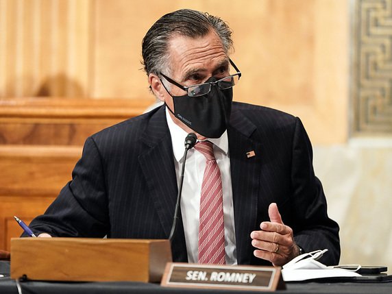 Dans la lettre envoyée signée notamment par Mitt Romney, les élus républicains font valoir que "des milliards de dollars des précédents plans d'aide contre le Covid-19 n'ont pas été utilisés" (archives). © KEYSTONE/AP/Joshua Roberts