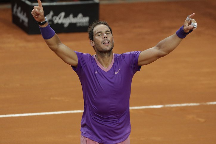 Rafael Nadal célèbre sa victoire à Rome © KEYSTONE/AP/Gregorio Borgia