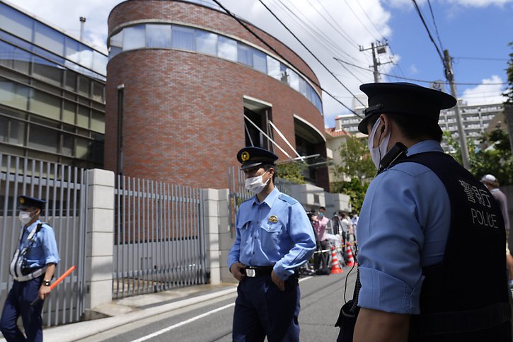 L'ambassade de Pologne à Tokyo est bien surveillée. © KEYSTONE/AP/Shuji Kajiyama