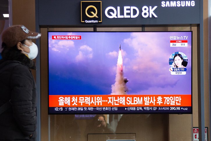 Le projectile lancé par Pyongyang ressemble "à un missile balistique", selon les gardes-côtes japonais (archives). © KEYSTONE/EPA/JEON HEON-KYUN