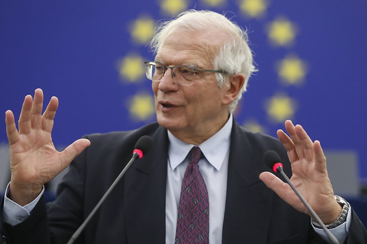 Le chef de la diplomatie européenne Josep Borrell est très préoccupé par la situation dans les régions non contrôlées par Kiev. © KEYSTONE/Pool AP/JEAN-FRANCOIS BADIAS
