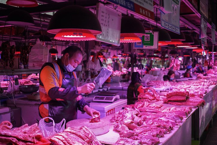 La Chine fait face à l'augmentation des prix du porc, des légumes frais et d'autres aliments (archives). © KEYSTONE/EPA/WU HONG