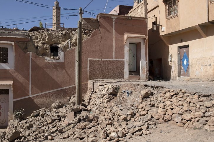 Le séisme a provoqué d'importants dégâts, notamment à Marrakech. © KEYSTONE/EPA/JALAL MORCHIDI