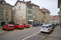 Rue fermée à la circulation au centre-ville de Fribourg