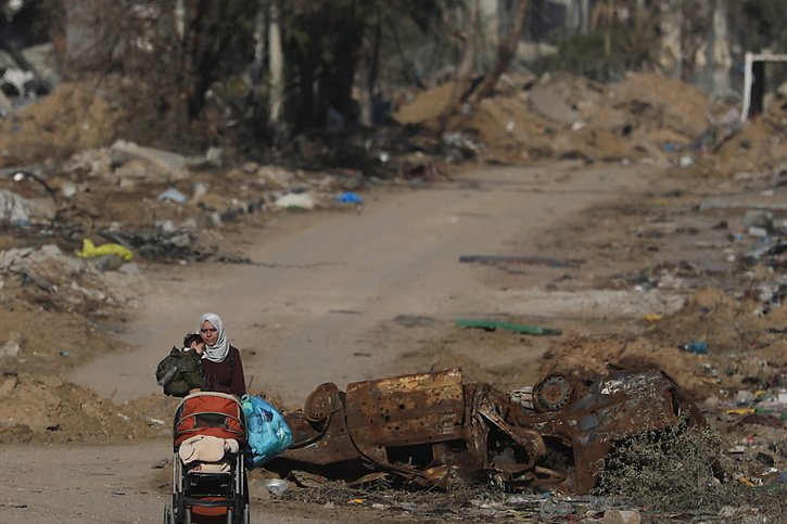 Malgré la "lueur d'espoir" apportée par la trêve, les habitants de Gaza vivent "une catastrophe humanitaire monumentale", a dénoncé le patron de l'ONU Antonio Guterres, réclamant un "véritable cessez-le-feu humanitaire". © KEYSTONE/EPA/MOHAMMED SABER