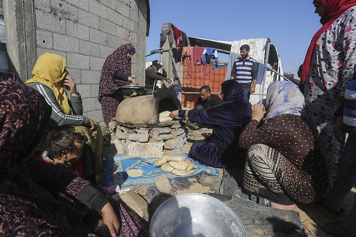 La ville de Rafah est le seul endroit où de l'aide humanitaire est encore distribuée, selon l'ONU, même si en quantité limitée. © KEYSTONE/AP/Hatem Ali