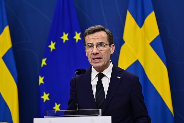 La Suède va devenir le 32e membre de l'Otan et mettre fin à plus de 200 ans de non-alignement militaire. Un jour historique, a déclaré le premier ministre Ulf Kristersson. © KEYSTONE/EPA/MAGNUS LEJHALL