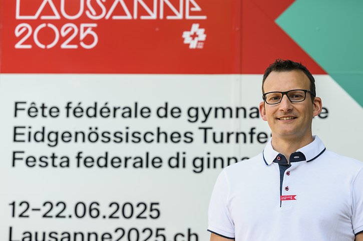 Cédric Bovey est le président de la 77e Fête fédérale de gymnastique Lausanne 2025, qui se tiendra du 12 au 22 juin de l'année prochaine (archives). © Keystone/JEAN-CHRISTOPHE BOTT