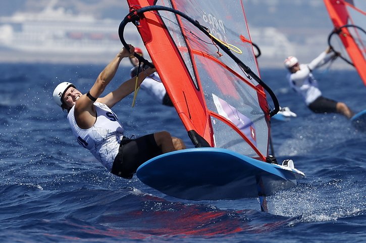 Elia Colombo à la marina de Marseille. © KEYSTONE/EPA/SEBASTIEN NOGIER